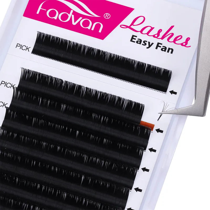 Faux Mink Eyelash Extensions 5-Case Lot - Fluffy 3D/4D/5D Russian Fans for DIY Lash Art