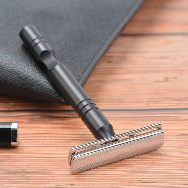 Lightweight Aluminum Handle Safety Razor for Professional Shaving
