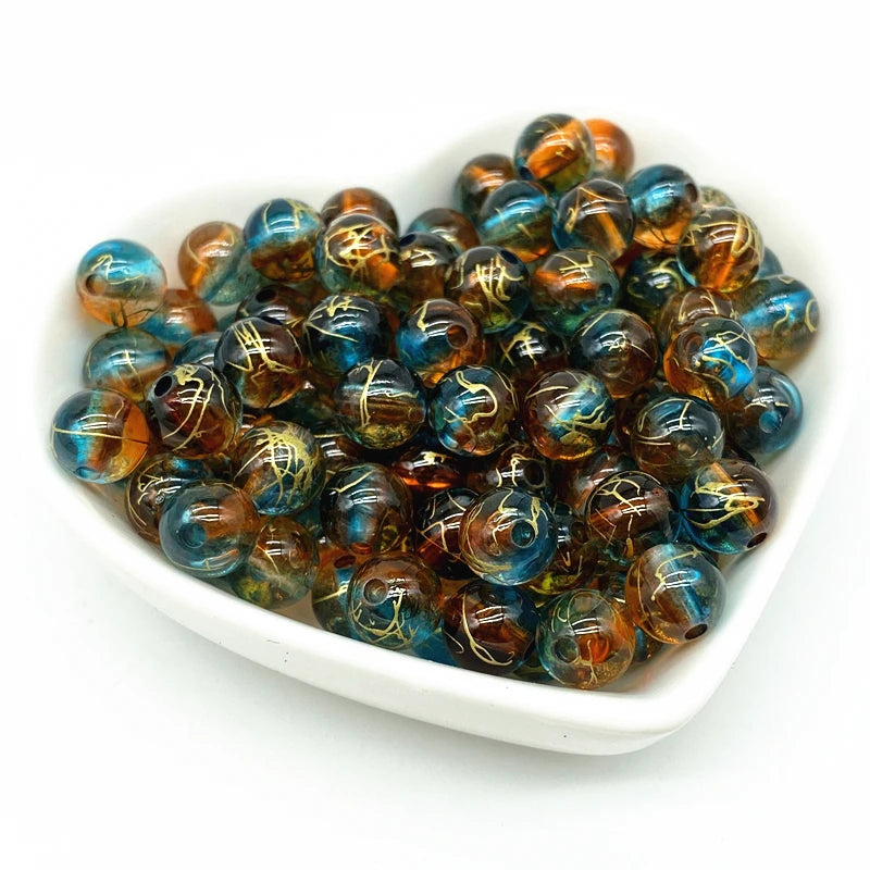 50pcs 8mm Double Color Acrylic Beads for Jewelry Making Handmade DIY