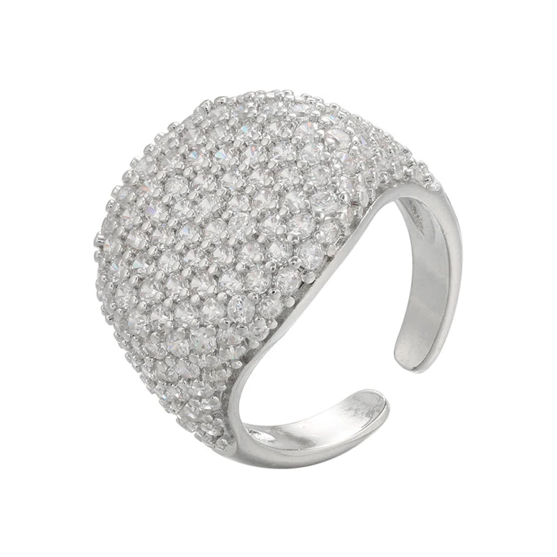 Fashion Crystal Ring for Women - Gold & Silver Open-Style Jewelry
