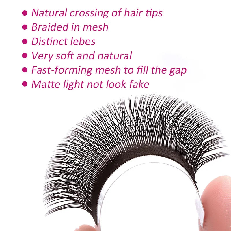 False Eyelashes 10 Pairs Premade Fan Faux Mink YY Shape Long-Lasting Eye Makeup