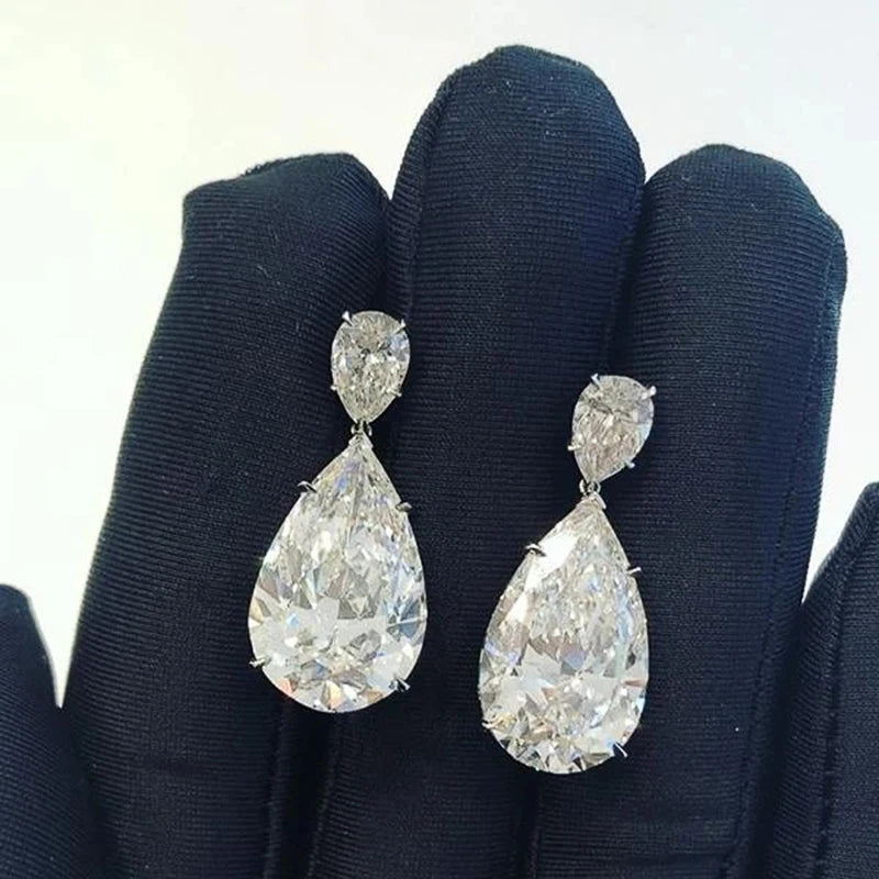Elegant Crystal Teardrop Dangle Earrings for Women Wedding Jewelry