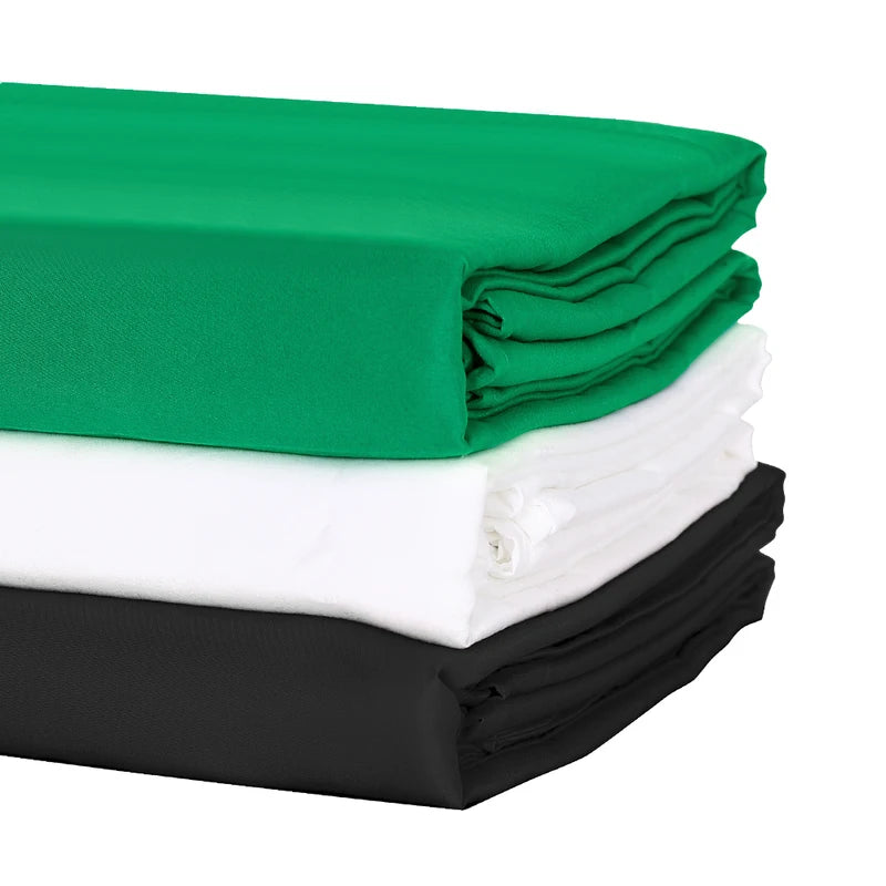 Photography Backdrop Cloth - Black, White, Green Cotton Muslin Studio Backgrounds