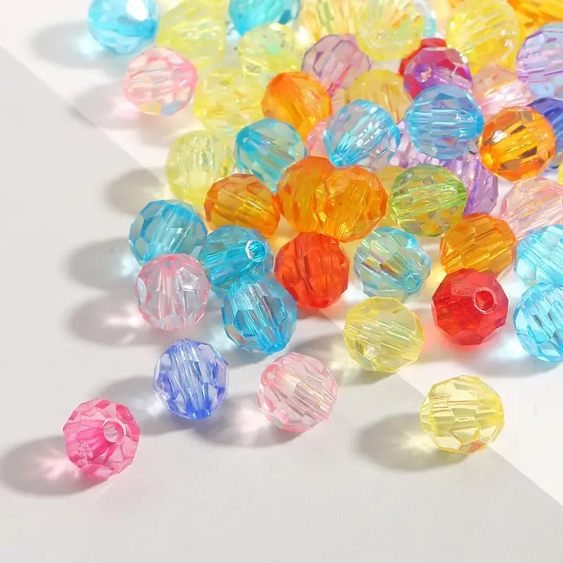 300pcs 6mm Crystal Acrylic Beads for Jewelry Making Loose Spacer Round Beads
