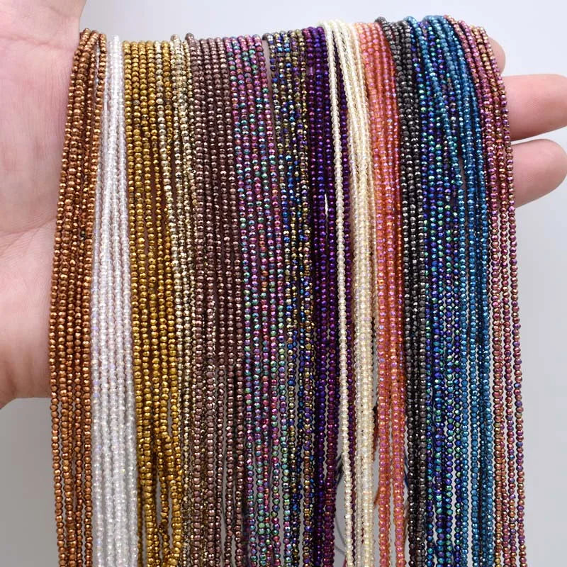 Crystal Glass Beads 1x2mm Rondelle Spacer Beads for Jewelry Making - 220pcs