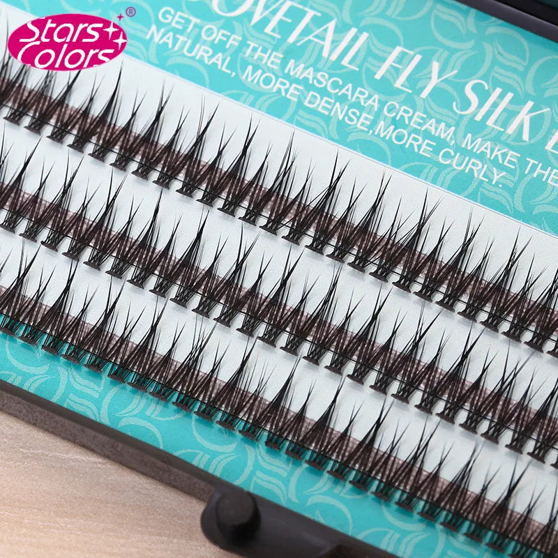 Natural False Eyelashes 120 Bundles High-Quality Fish Tail Silk C Curl Dovetail Makeup