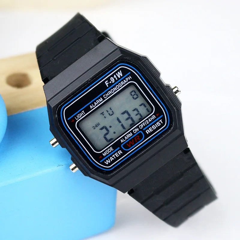 Kids Digital Watch with Silicone Strap LED Chronograph Alarm for Children