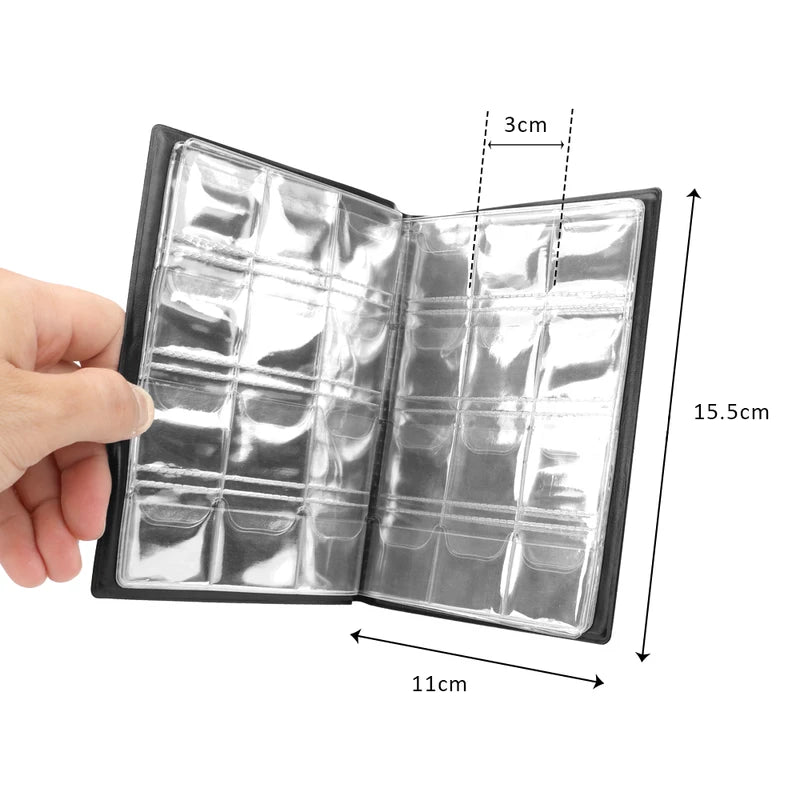 Coin Collection Album with 120 PVC Compartments for Coins & Banknotes - Multi-Color
