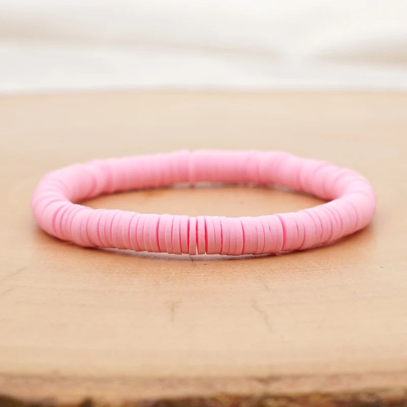 Handmade Colorful Polymer Clay Bracelets Boho Bead Jewelry for Men & Women