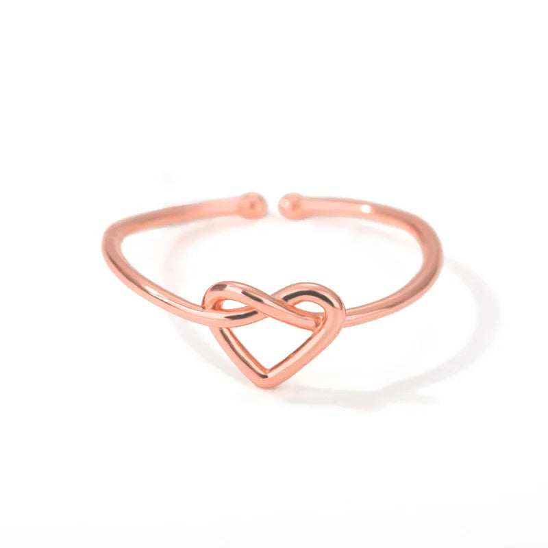 Stainless Steel Heart Rings for Women Couple Wedding Jewelry - Gold, Silver, Rose Red