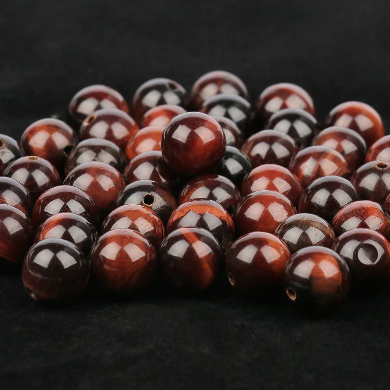 Natural Red Tiger Eye Beads for Jewelry Making - Round Loose Spacer 4-12mm