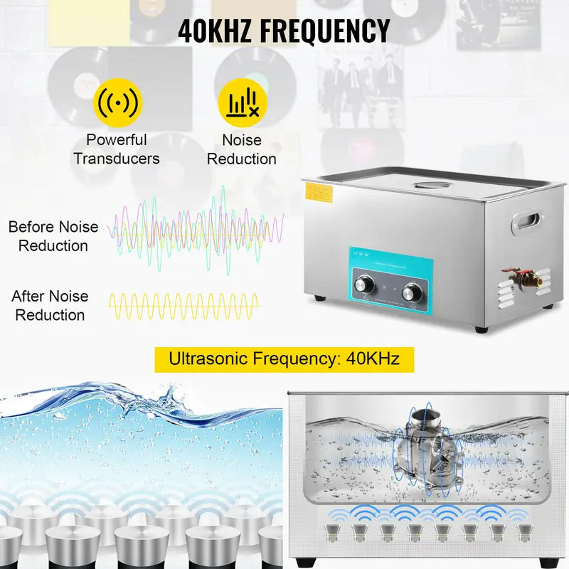 Electric Ultrasonic Cleaner 3L-30L Portable Washing Machine for Home & Office