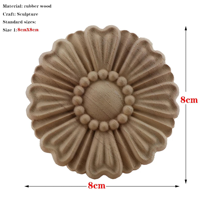 European Carved Unpainted Retro Wood Mouldings and Appliques for Home Furniture Walls