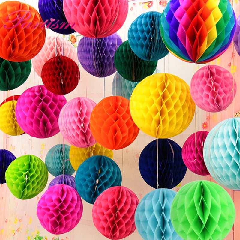 10PCS 4-Inch Tissue Paper Lantern Honeycomb Balls for Party & Home Decor