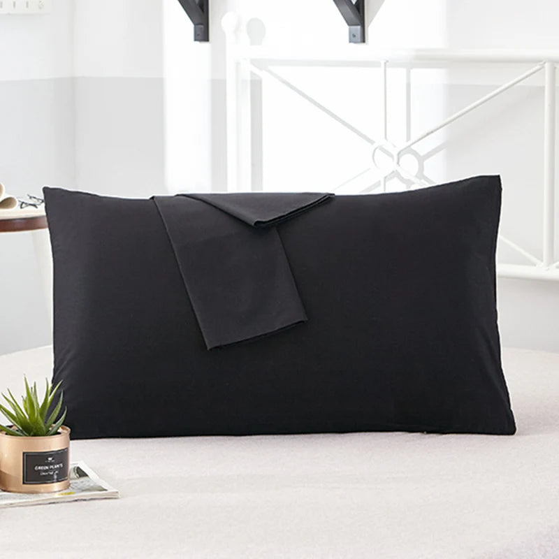 Cotton Pillowcase Solid Color Bedding Pillow Cover 40x60cm to 50x90cm