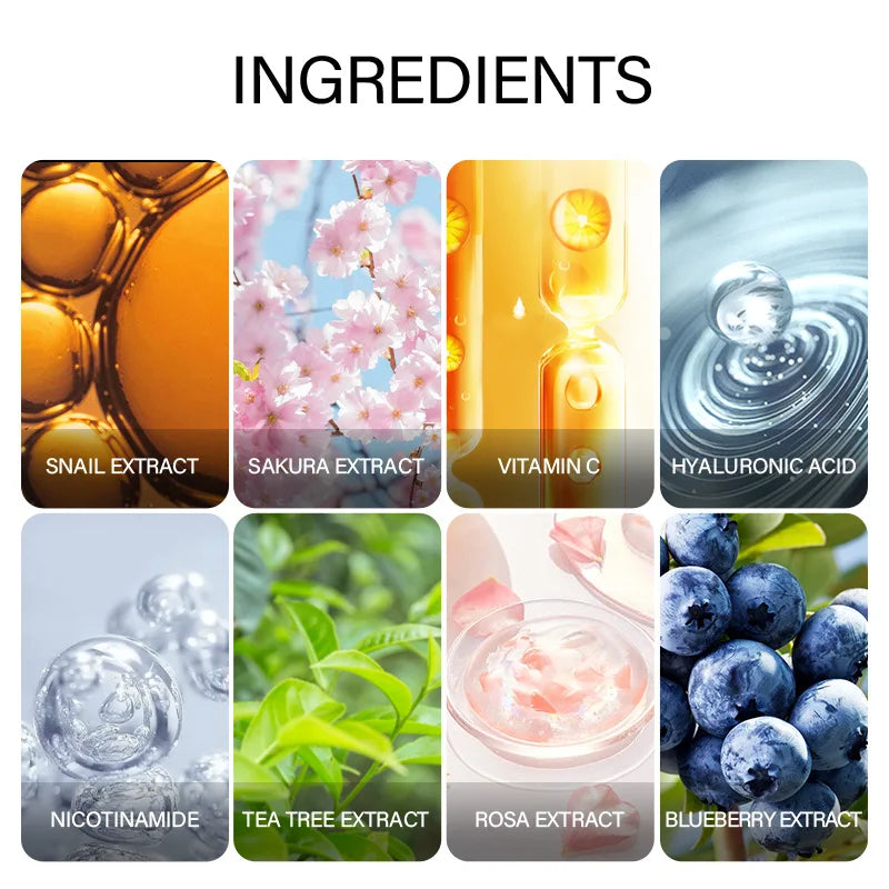 Face Serum with Gold Snail Sakura Hyaluronic Vitamin C & Rose - 90ml