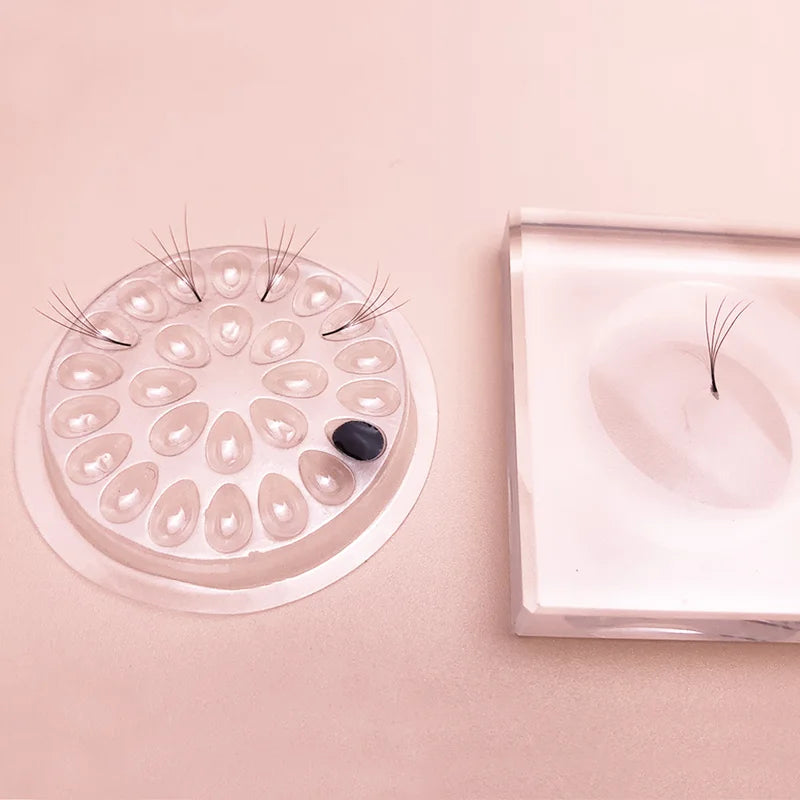 Makeup Mink Lash Glue Holder Pallet Sticky Lash Stand with Multiple Sections