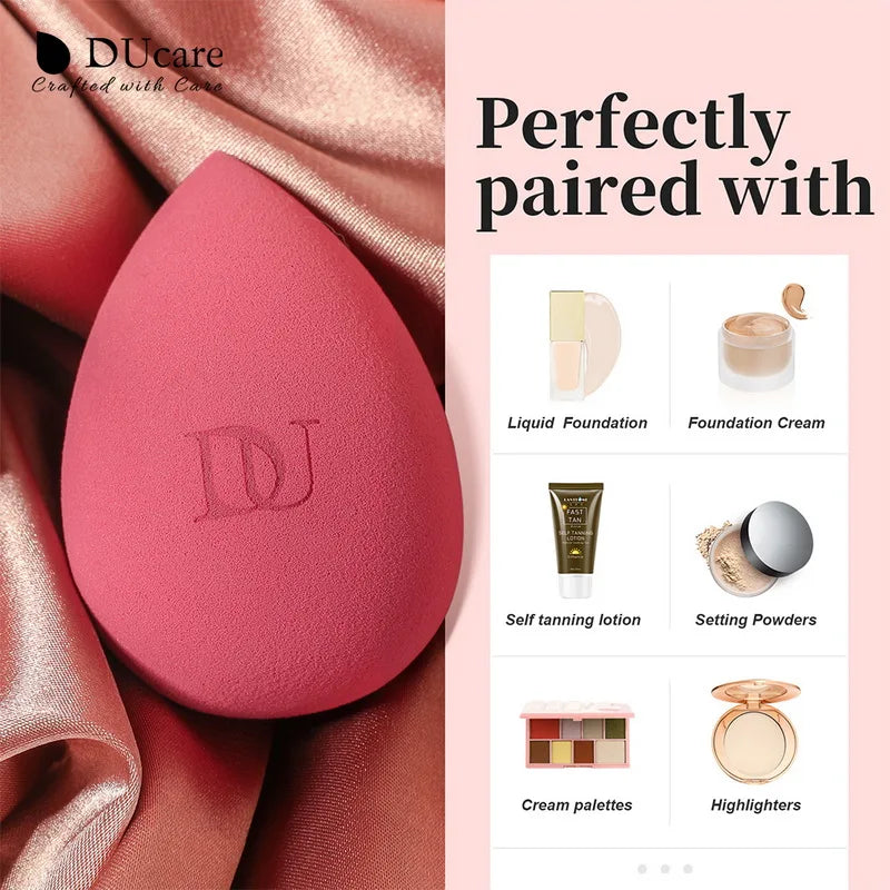Water Drop Makeup Sponge Set for Foundation Blending - Reusable Cosmetic Puff