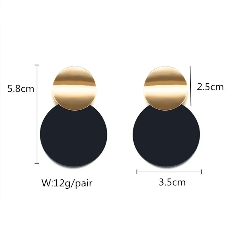 Black Flower Drop Earrings for Women - Geometric Heart Butterfly Jewelry