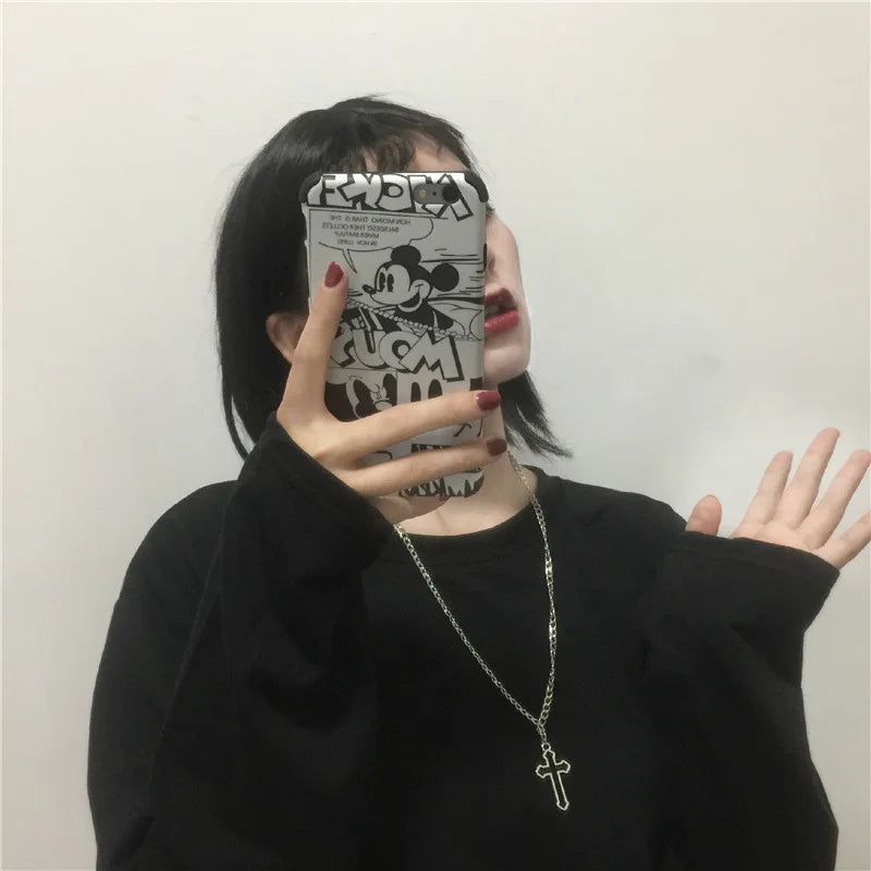 Vintage Gothic Hollow Cross Pendant Necklace for Men & Women - Street Style Jewelry