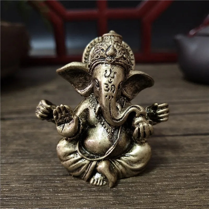 Hindu Lord Ganesha Buddha Statue Elephant Figurine Home Office Decor Resin