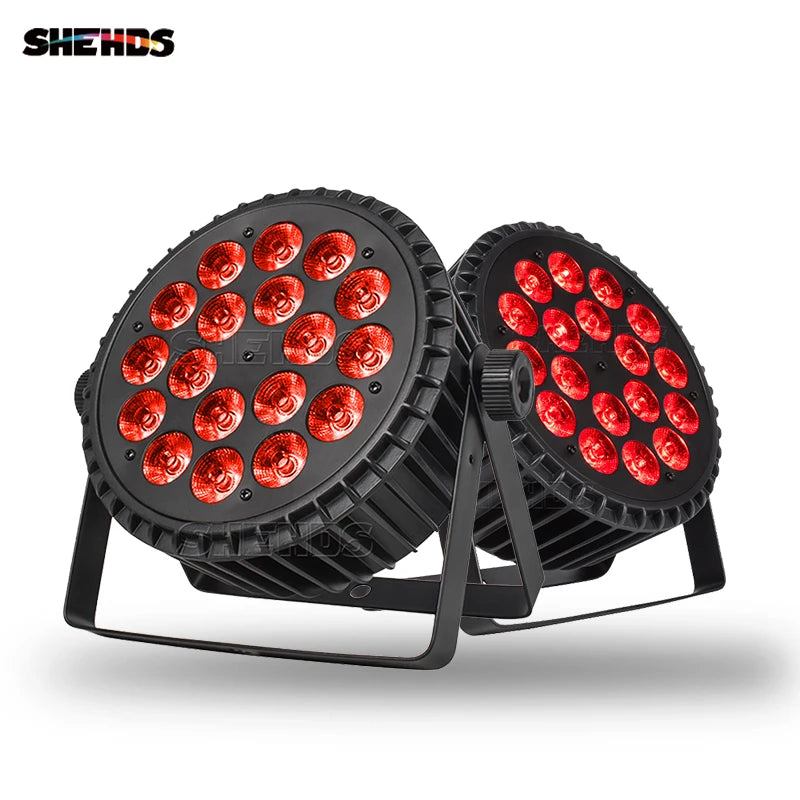 LED Flat Par Stage Lighting 18x18W RGBWA+UV DMX512 DJ Disco Party Light