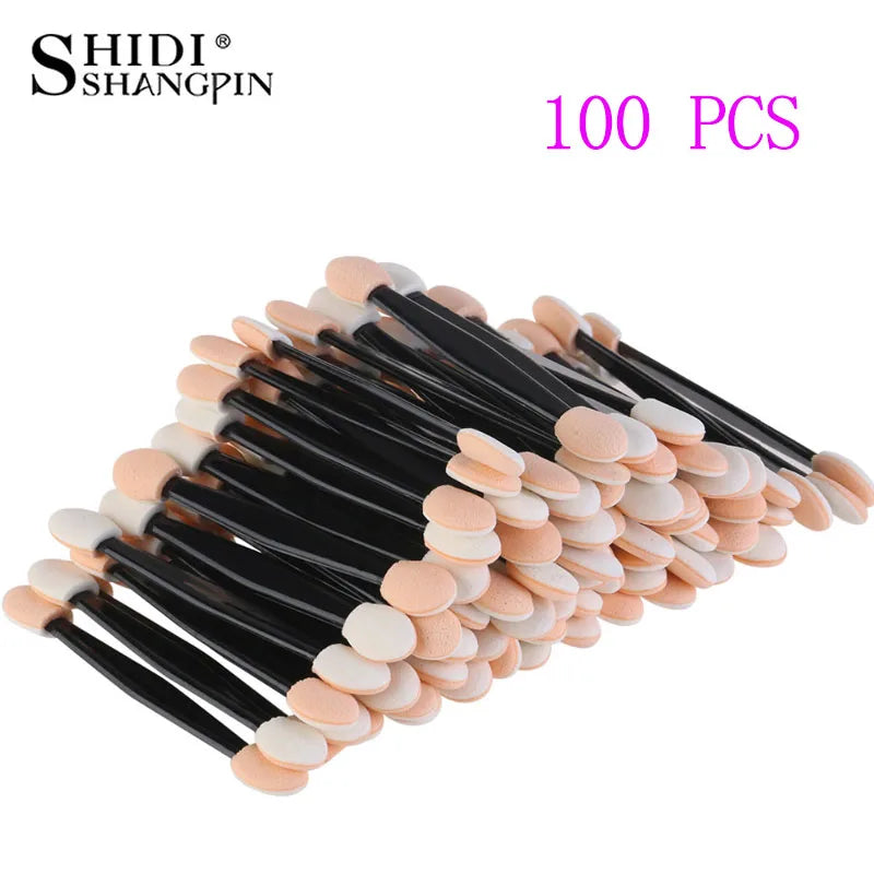 Makeup Eye Shadow Brush Set 30/50/100 Pcs Dual Sided Sponge & Nylon