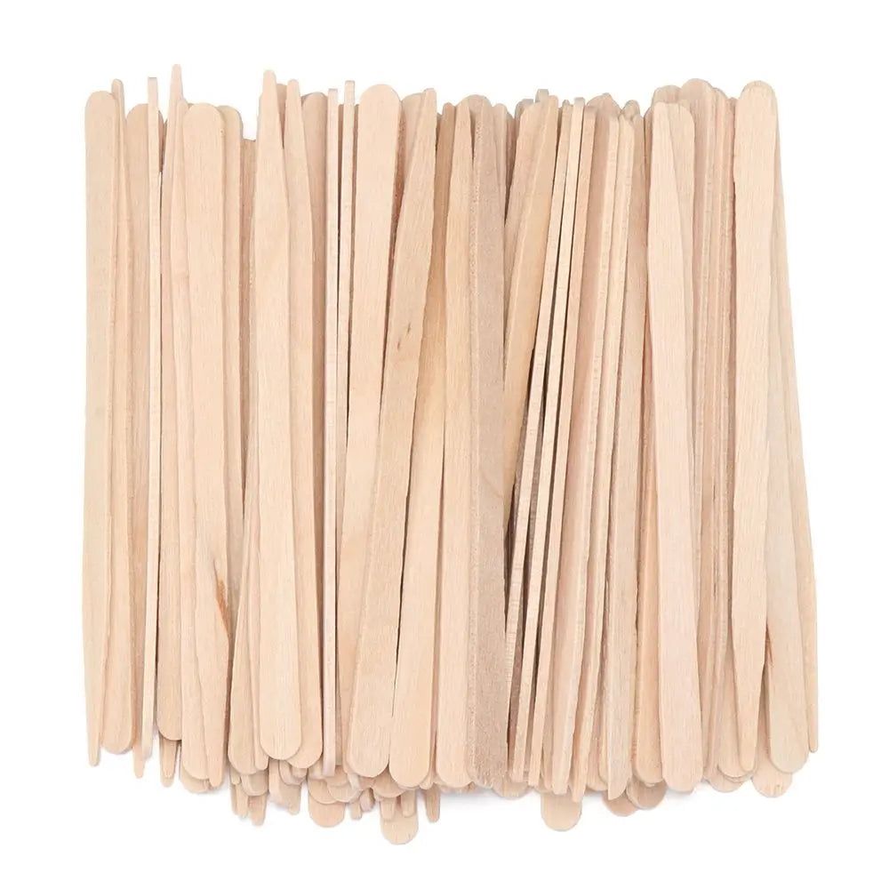 Wooden Wax Applicator Sticks for Hair Removal 100 Pieces - Body & Face Use