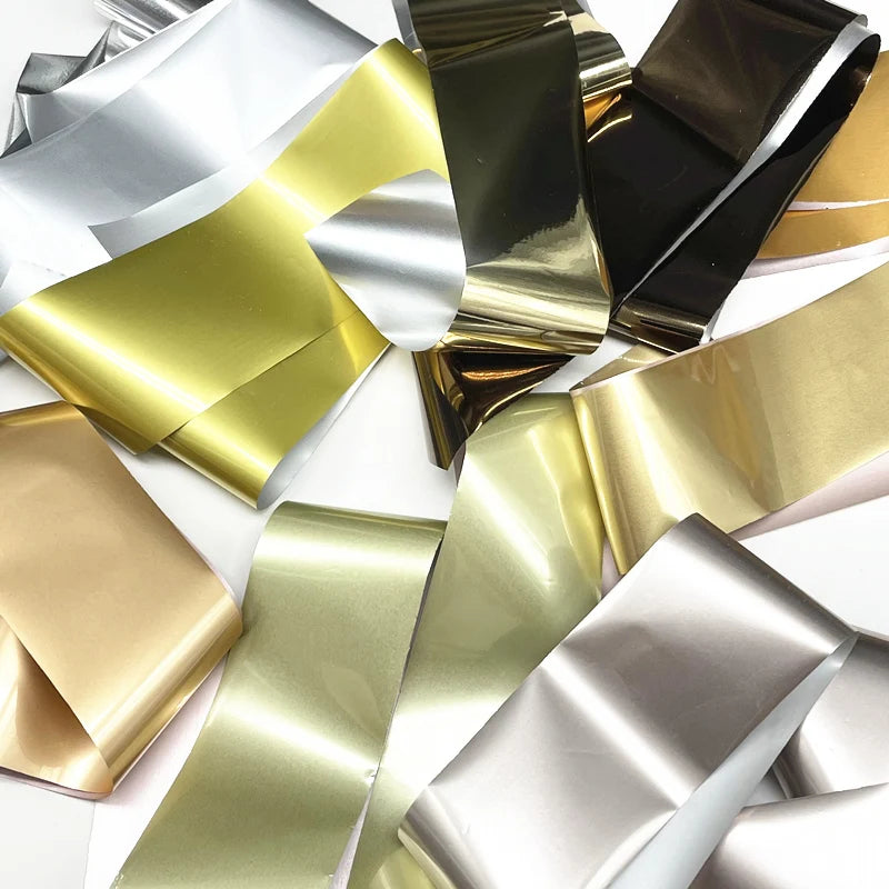 Metal Nail Foils for Transfer & Nail Art Decor - Chameleon, Neon & Champagne Wraps