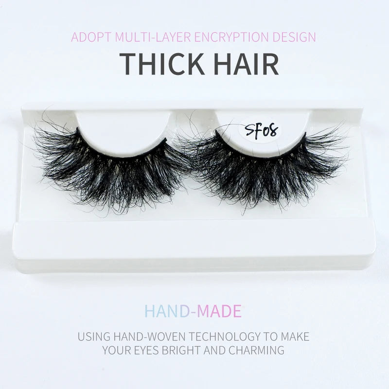 Wholesale 25mm Mink Fluffy Long False Eyelashes - Multiple Styles & Colors