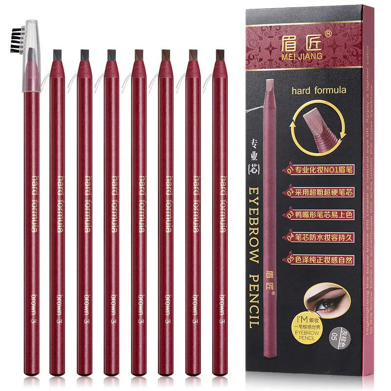 Professional Eyebrow Pencil Set 12pcs - High-Quality Makeup & Tattoo Tools