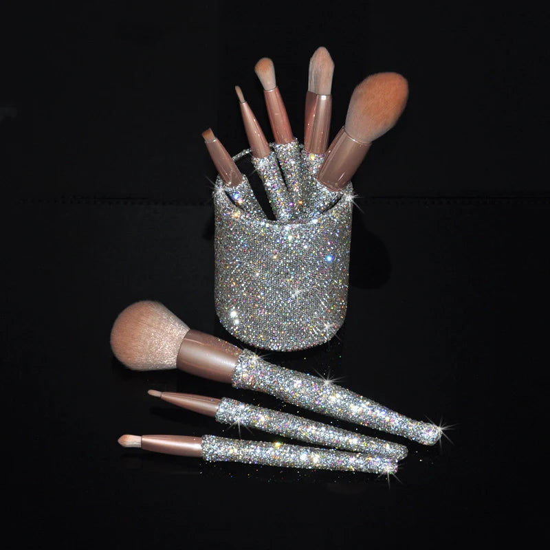 8-Piece Makeup Brush Set with Storage Tube - Blush Foundation Eye Lip Brushes