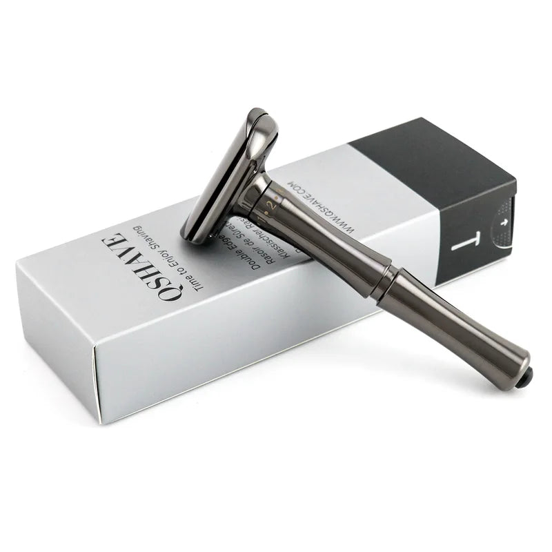 Adjustable Safety Razor with Blade Replacement System - Matte Black