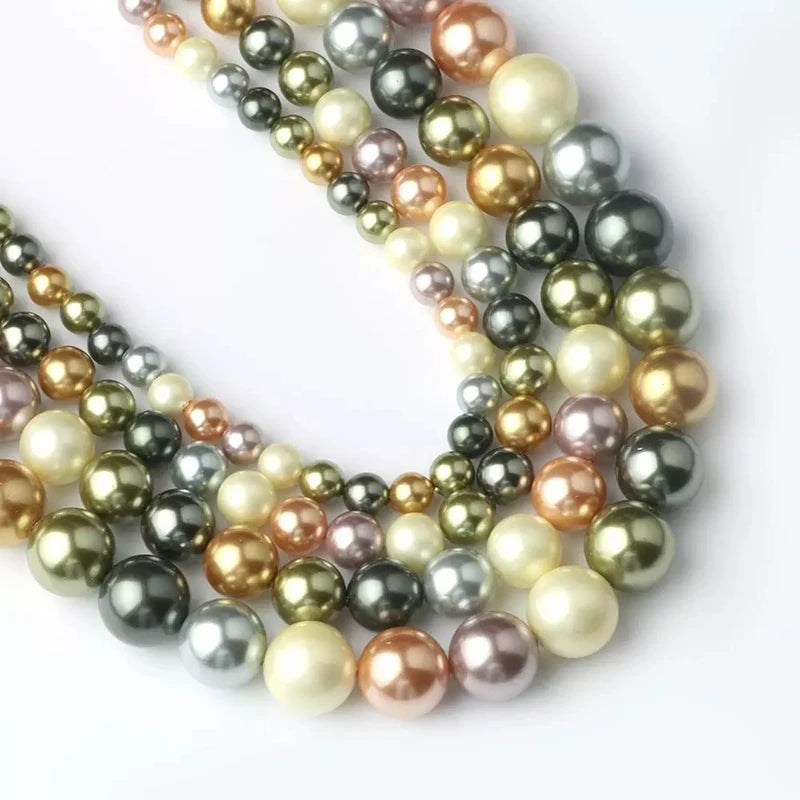 Natural Freshwater Pearl Beads for Jewelry Making - Orange & Purple Round Shapes, 6-12mm, 15-inch Strands