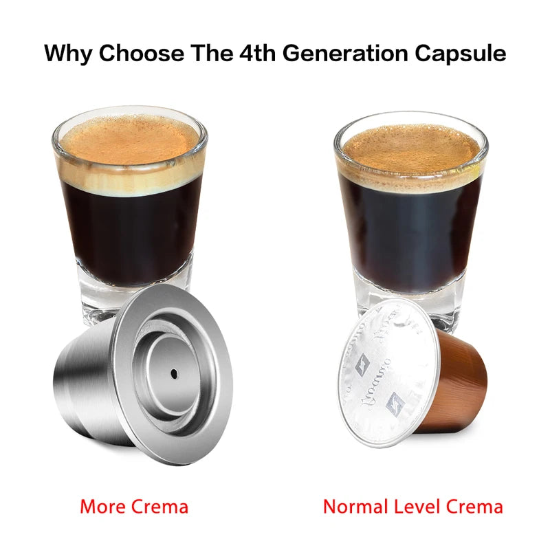 Reusable Coffee Capsules for Nespresso - Stainless Steel Espresso Pods - Upgraded Design