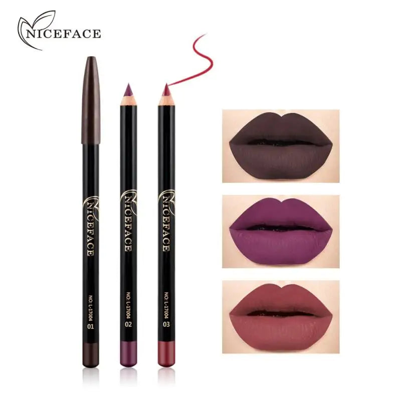 12-Color Matte Lip Liner Pencil Waterproof Long Lasting Lip Makeup Set