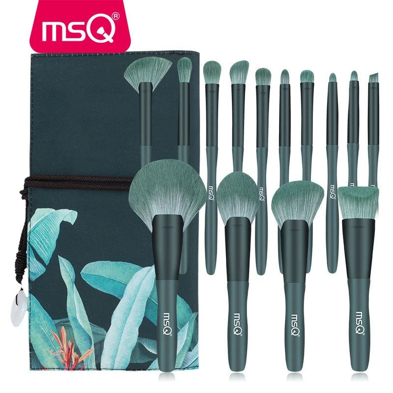 14-Piece Makeup Brush Set with Gift Box - Foundation, Eyeshadow, Blush & Fan Brushes