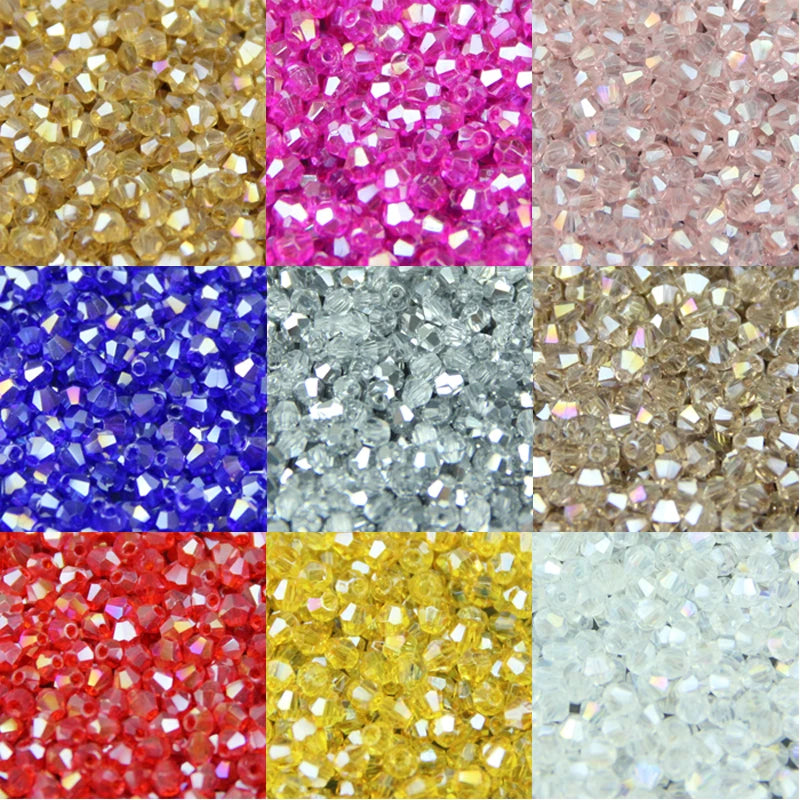 Crystal Beads Jewelry Making Supplies 3mm 200pcs Bicone Austrian Crystals - Multiple Colors
