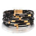 Leopard Leather Wrap Bracelet for Women Wide Boho Multi-Layer Jewelry