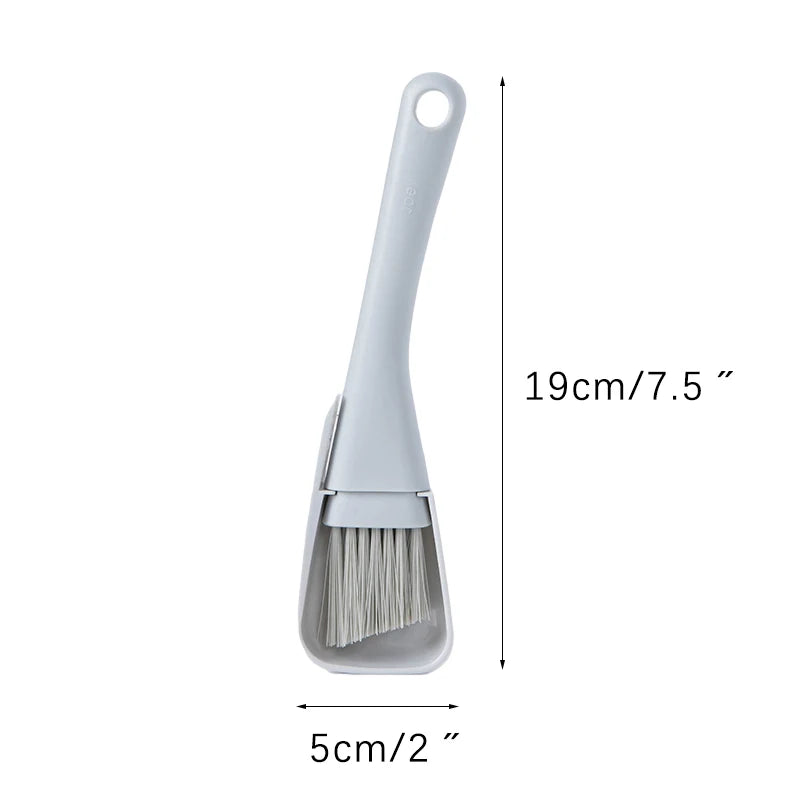 Window Groove Cleaning Brush and Dustpan Set for Gaps - 2 in 1 Household Cleaning Tool