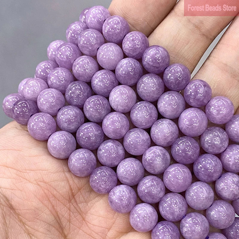 Light Purple Jasper Beads for Jewelry Making - Round Natural Stone 6-12mm, 15" Strand