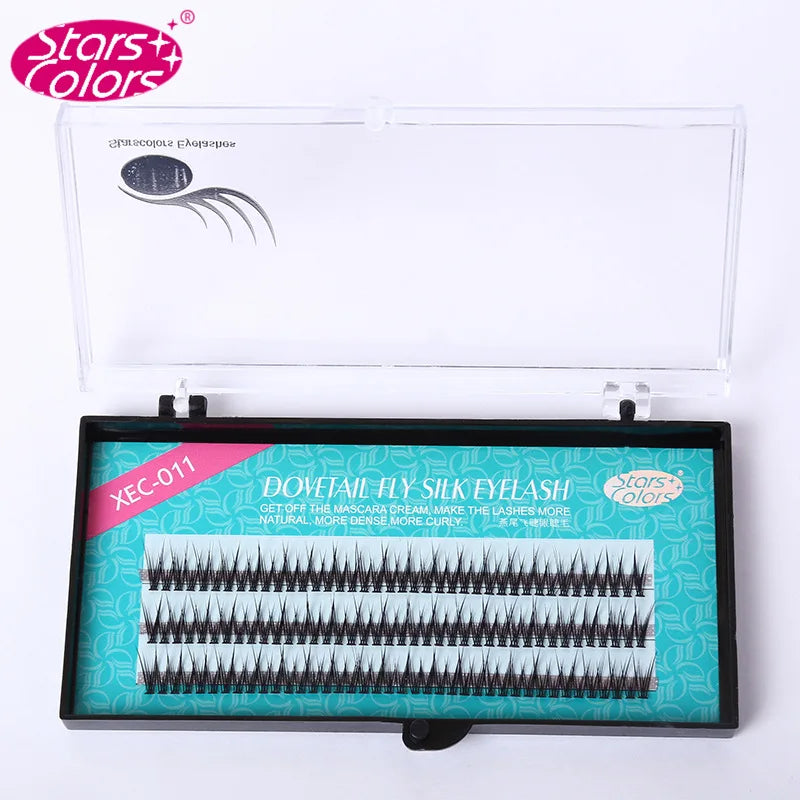 Natural False Eyelashes 120 Bundles High-Quality Fish Tail Silk C Curl Dovetail Makeup