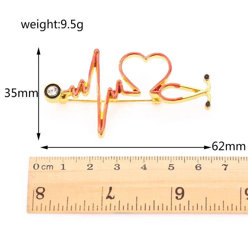Medical Brooch Pin with Heart & Stethoscope Design - Nurse & Doctor Lapel Jewelry