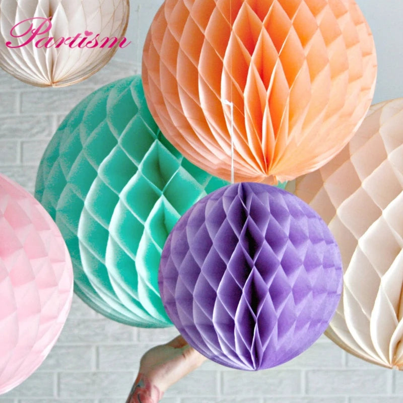 10PCS 4-Inch Tissue Paper Lantern Honeycomb Balls for Party & Home Decor