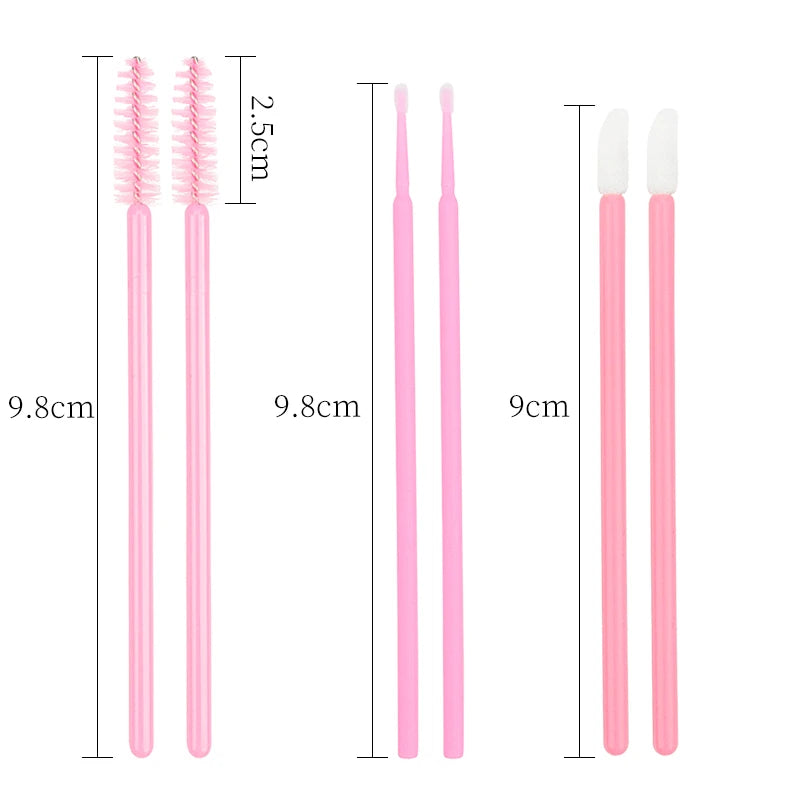 Disposable Makeup Brush Set 200 Pcs Micro, Lip, Eyelash & Mascara Applicators