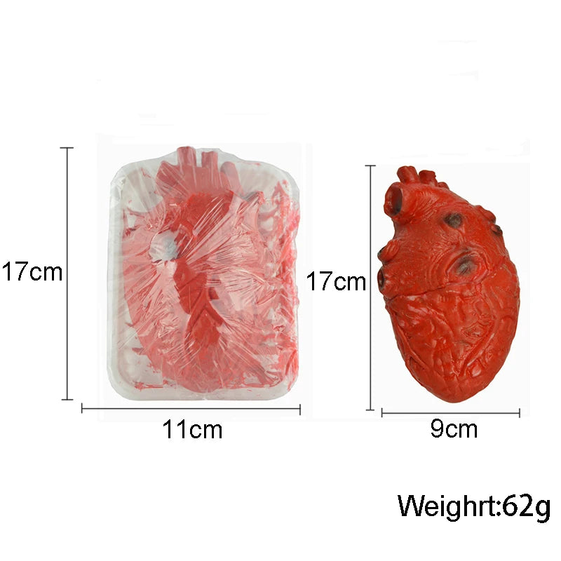 Halloween Bloody Body Parts Prop Fake Bloody Heart Rubbery Organs - Human Size Torso