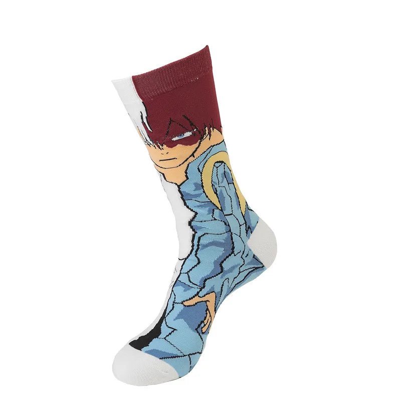 Anime My Hero Academia Crew Socks - Cosplay Character Cotton Blend, Multiple Colors