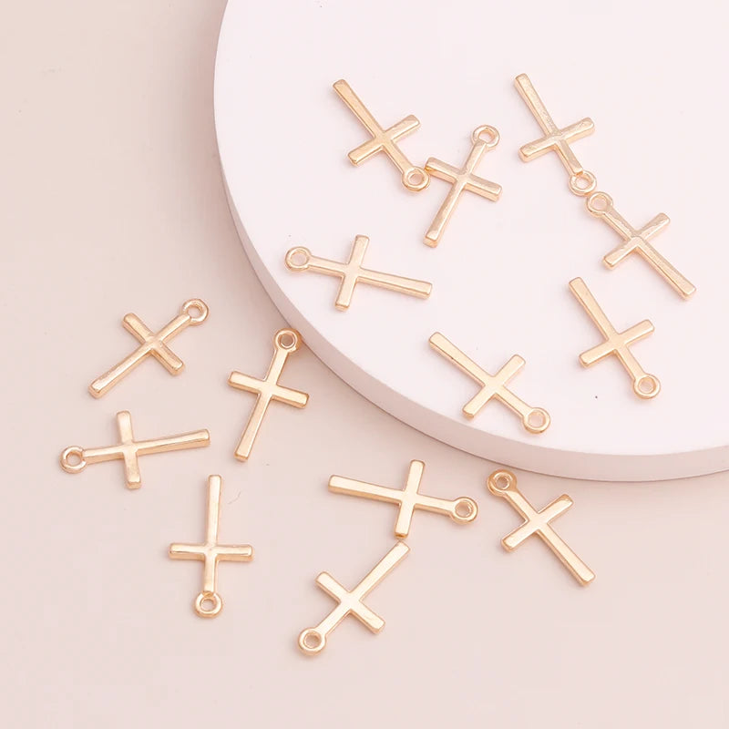 Jewelry Cross Pendants 80pcs Alloy Charms for Handmade Necklaces & Bracelets