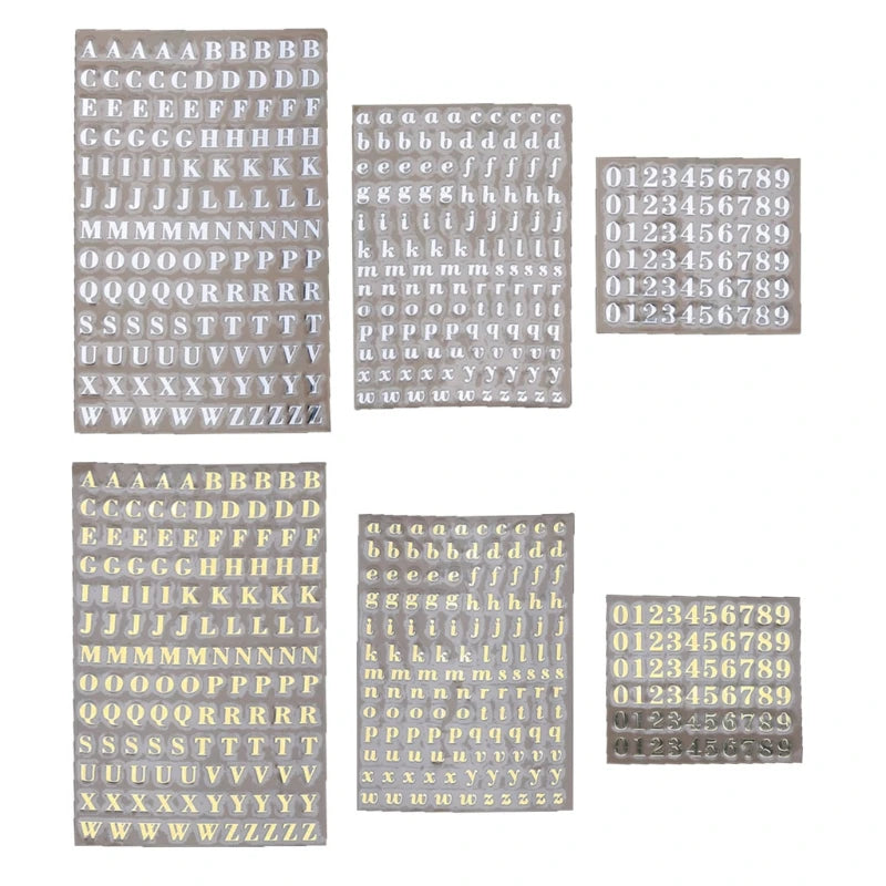 Alphabet Letters and Numbers Resin Filling Stickers - Chunky Glitter Epoxy Decor Set