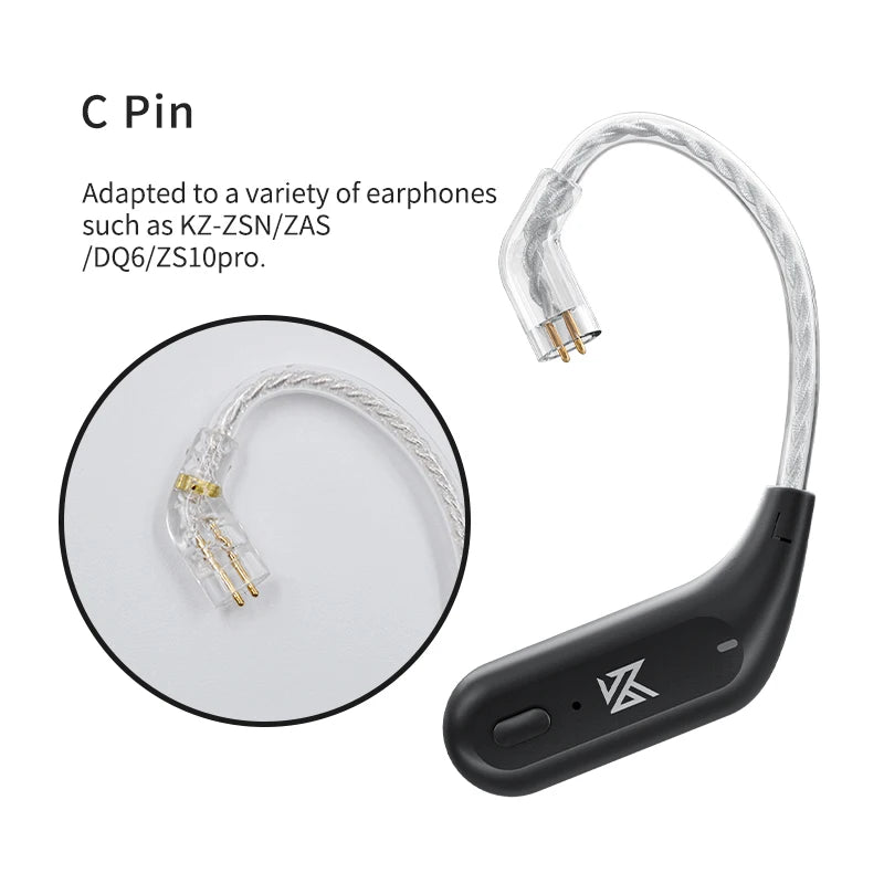 Bluetooth Ear Hook Upgrade Cable for KZ TRN CCA Wireless Earphones with Charging Case